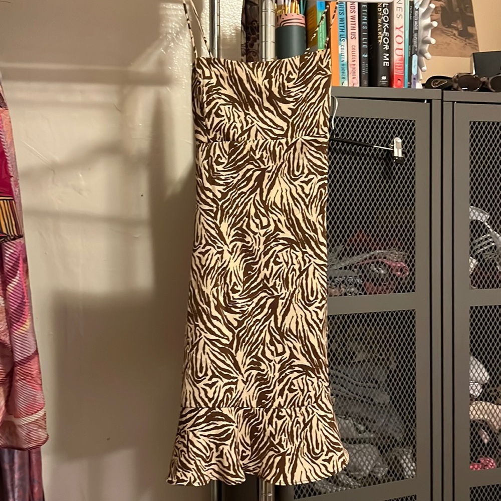 Zebra Mini Dress with crisscross back